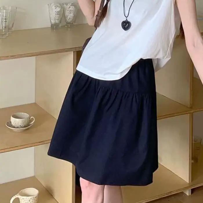 Jupe courte trapèze style japonais pour femme