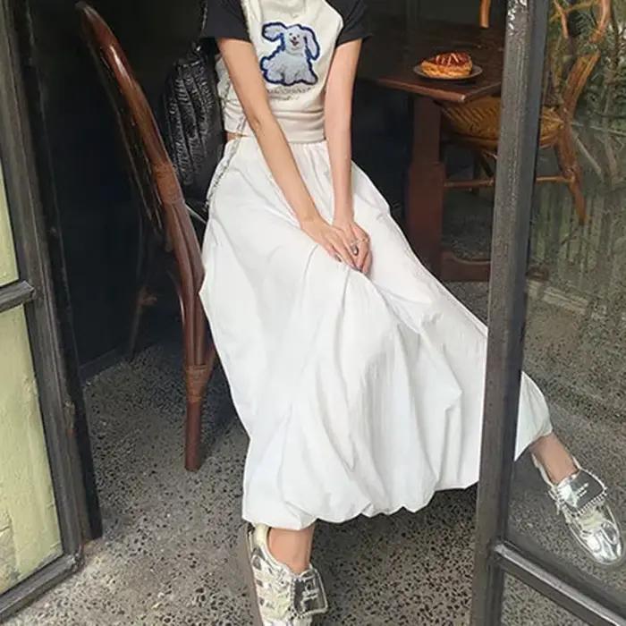Nouvelle jupe moelleuse BIYABY pour femmes, haute taille, longue, streetwear, couleur unie, style décontracté, polyester, occassions quotidiennes