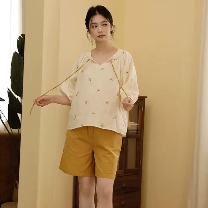 Haut en gaze de coton pour femme