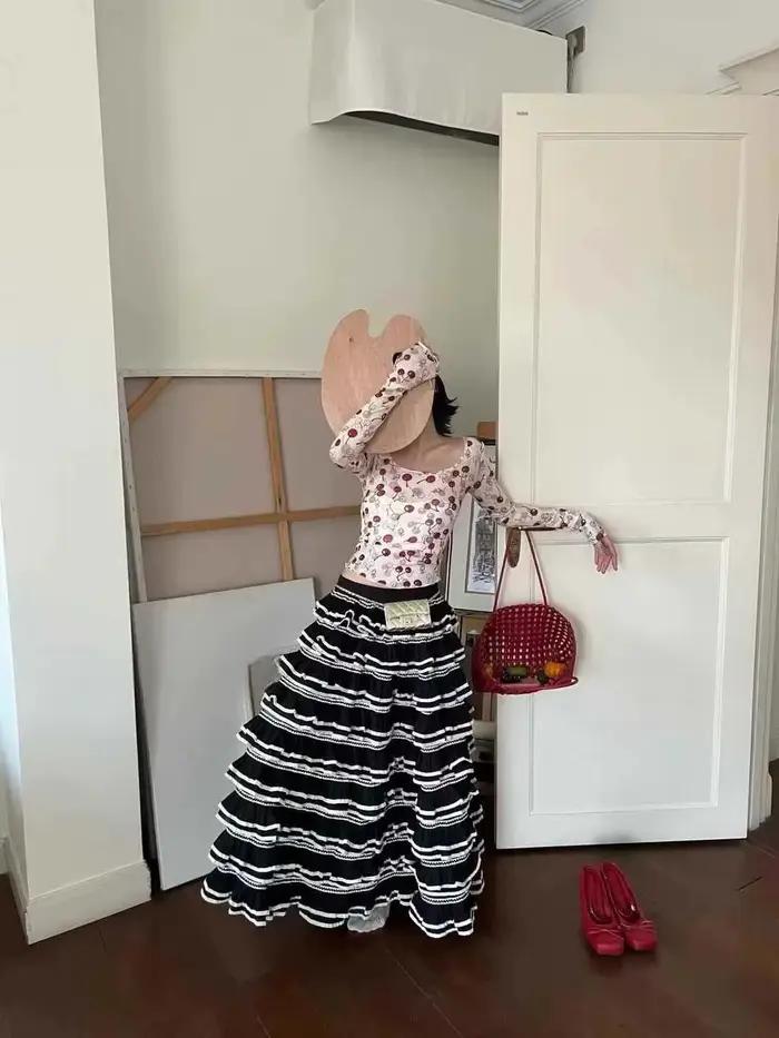 Jupe gâteau en Tulle superposée à volants pour femmes