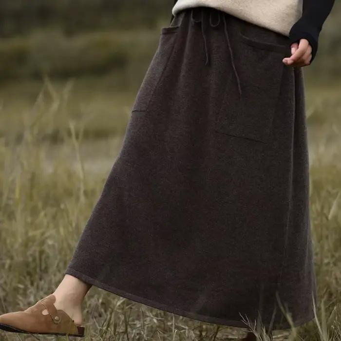 Jupe en laine mérinos pour femme