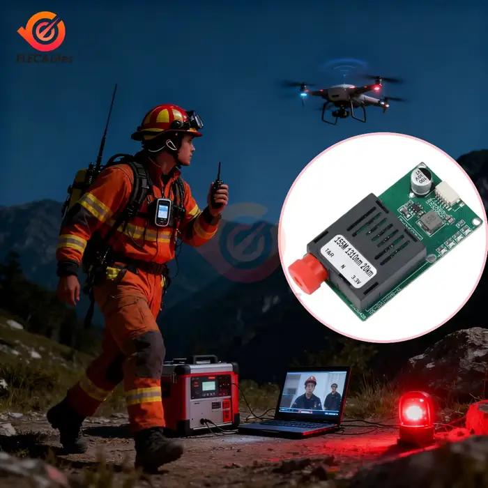 Module émetteur-récepteur optique TTL, 20KM 40KM 60KM, Communication à Fiber optique DC 5.5-26V pour Drones, Transmission de Signal longue Distance
