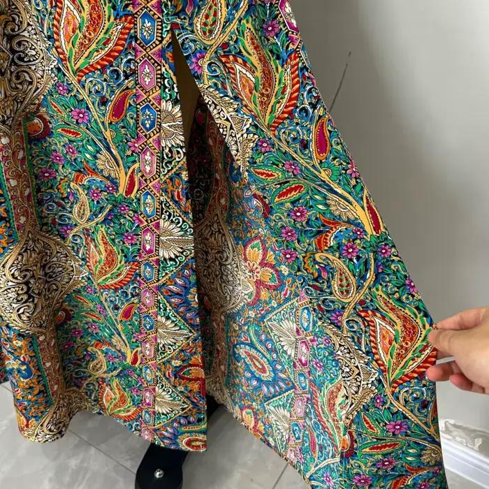 Jupe longue vintage bohème à imprimé ethnique pour femme