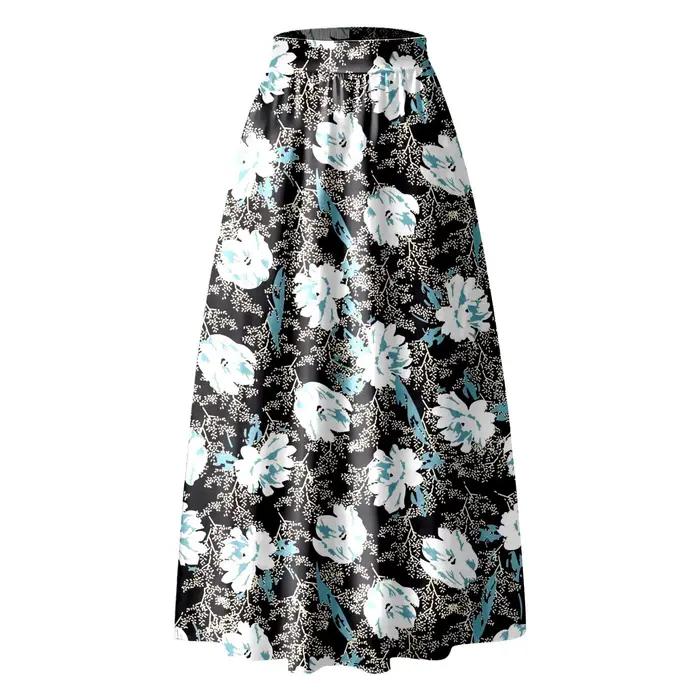 Jupe Longue Imprimée Florale Taille Haute Pour Femmes Décontractée Fête Plage Bohème 2024