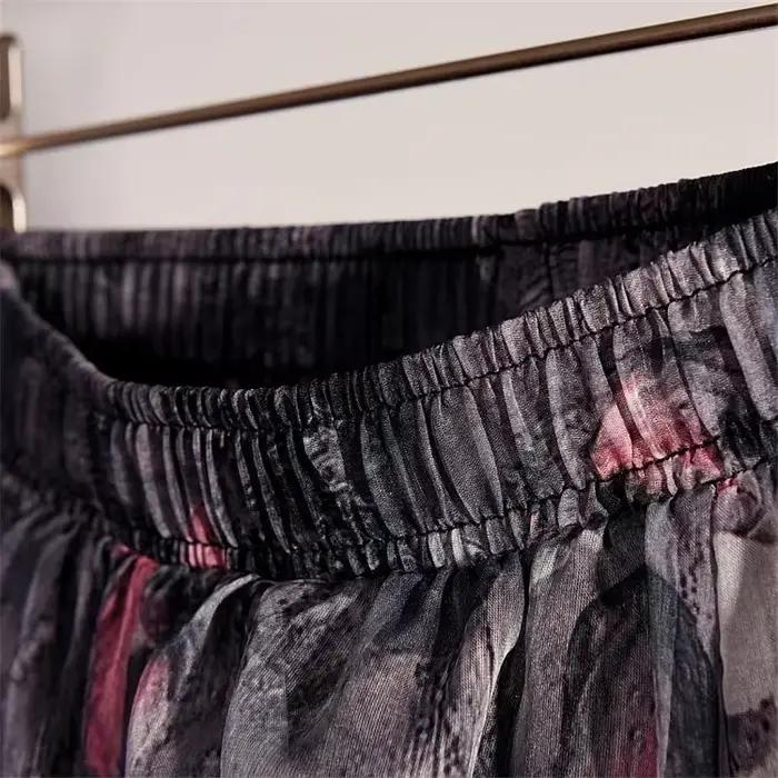 Jupe longue en mousseline de soie pour femmes