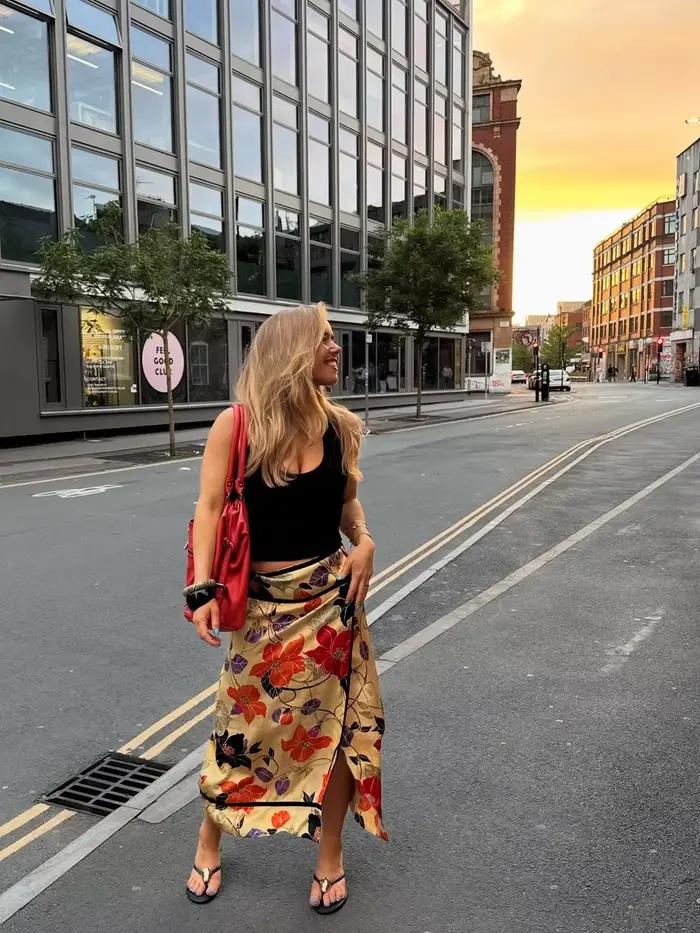 Jupes Rétro Femme à Motif Floral