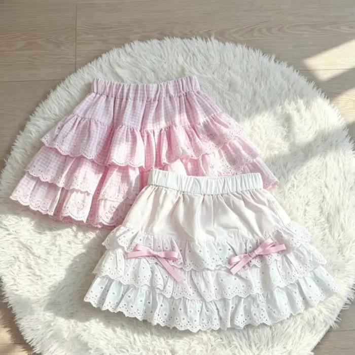 Mini-jupe courte à carreaux, style japonais, décontractée, polyestère, volants, haute qualité, pour femmes juniors, occasions estivales et cadeaux