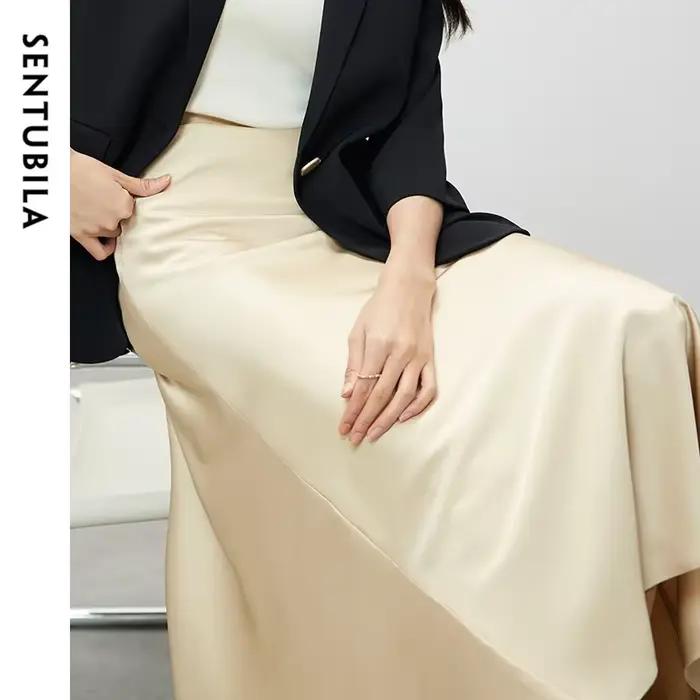 Jupe sirène de luxe SENTUBILA en satin pour femme