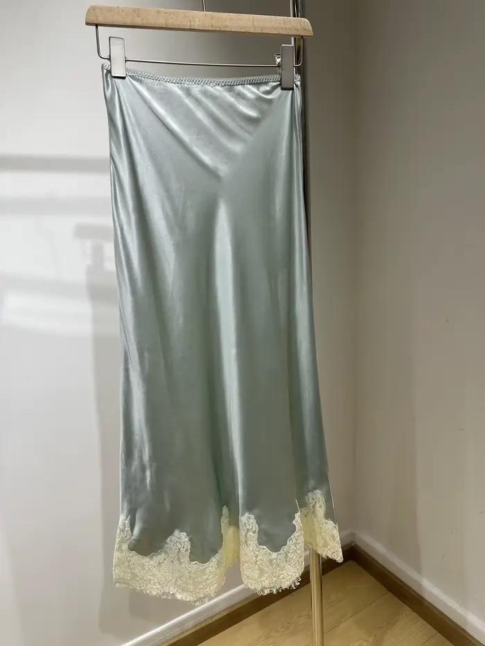 Jupe midi élégante pour femme en dentelle brodée