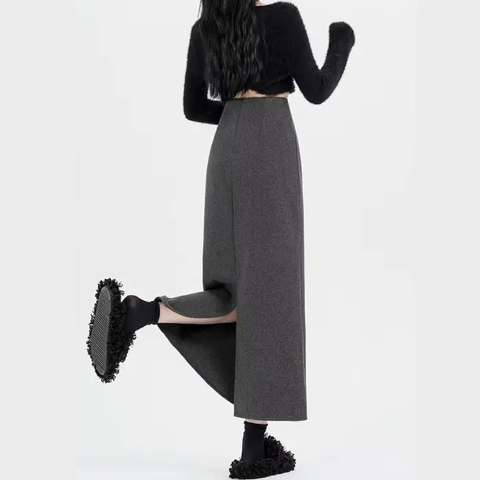 Jupe longue droite en forme de A pour femme