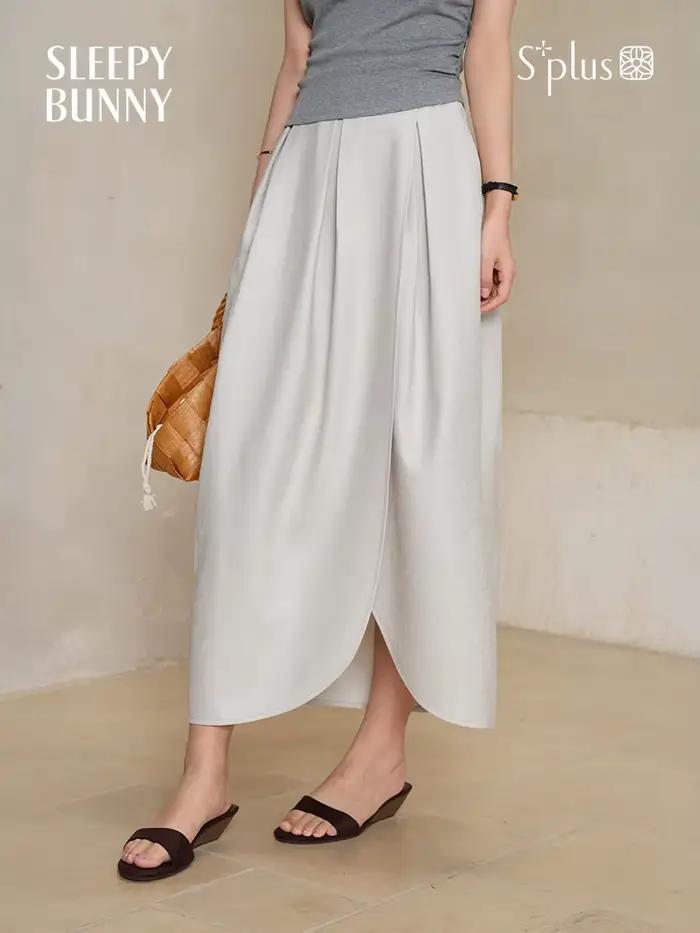 Jupe mi-longue taille haute pour femmes