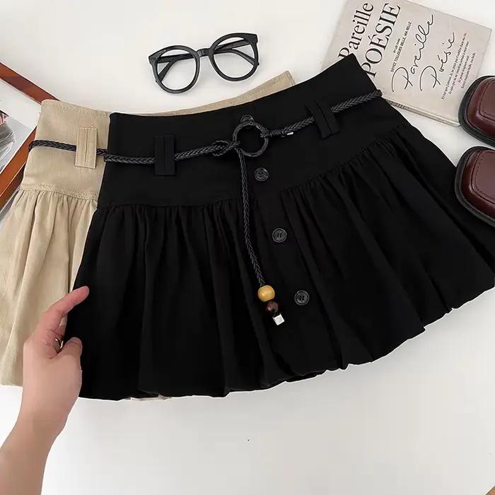 Jupe évasée kaki pour femme