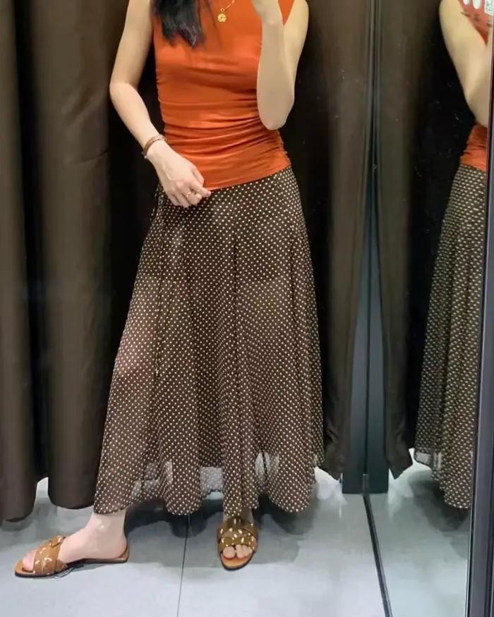 Jupe à pois pour femme