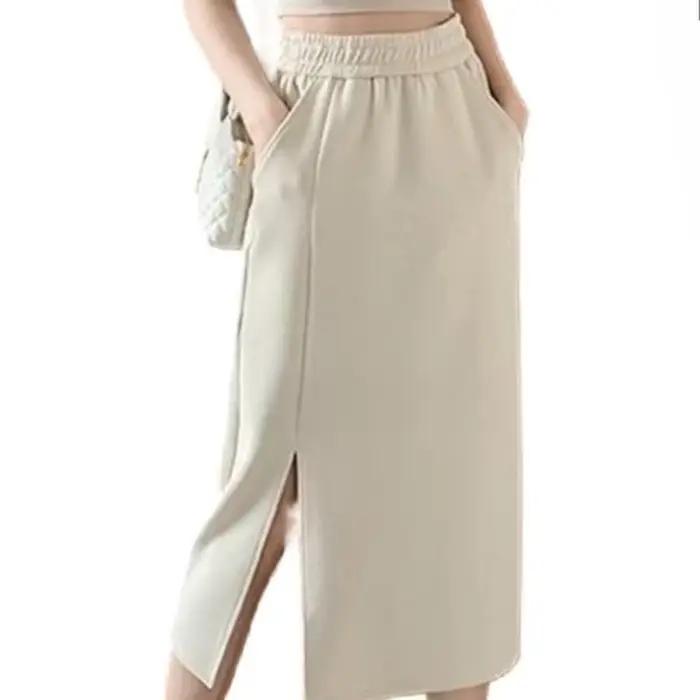Jupe fendue élégante, taille haute élastique
