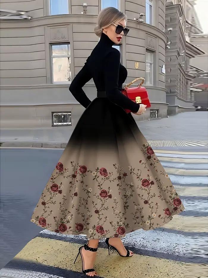 Jupe midi plissée taille haute pour femme