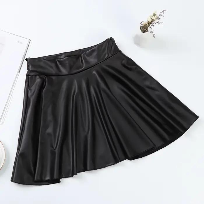 Jupes en Faux cuir pour femmes