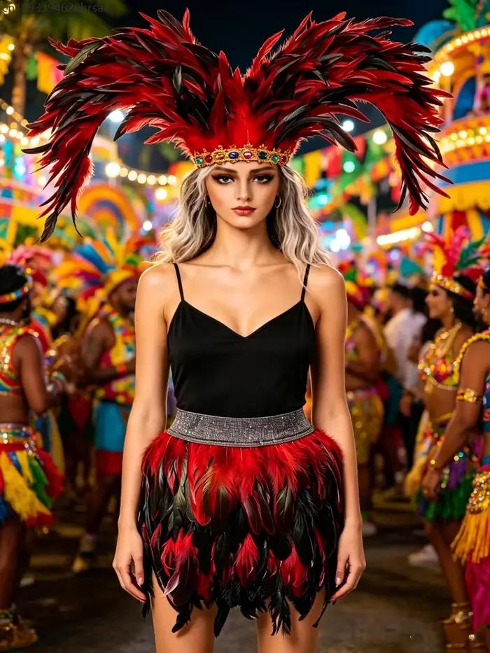 Mini-jupe asymétrique colorée à plumes pour femme, idéale pour carnaval, fête, spectacle, performance scénique, costume de cosplay, robe de jazz, plusieurs couleurs