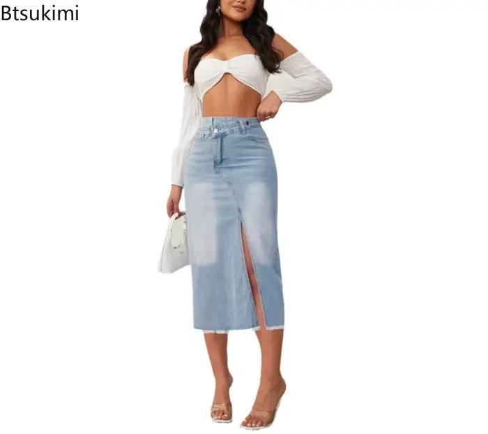 Femmes Denim jupes Sexy lavé