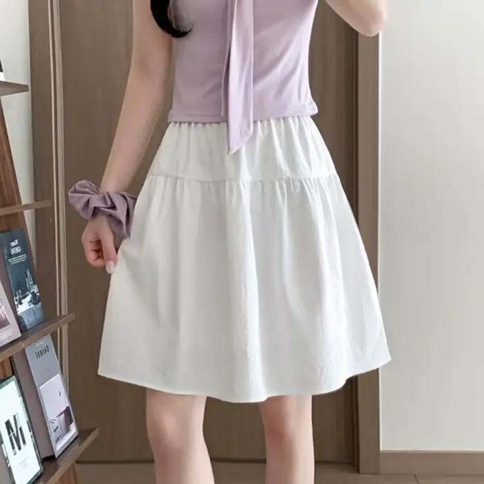 Jupe mi-longue style preppy pour femme