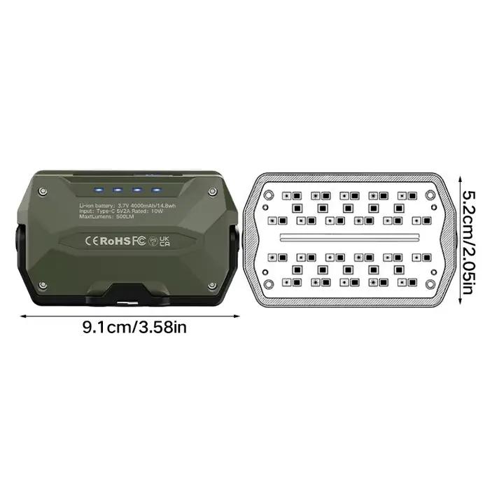 Lanterne de camping portable d'extérieur, batterie super longue durée 4000 mAh, lumière d'urgence rechargeable, lampe de travail à aimant puissant pour la réparation