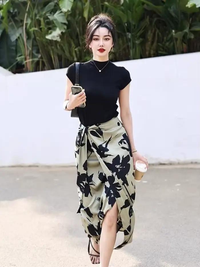 Jupes pour femmes taille haute Midi femme jupe impression vêtements ventes 2025 tendance mode coréenne une ligne de luxe élégant nouveau en Chic