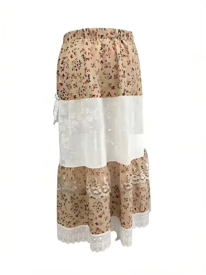 Jupe midi à volants pour femme