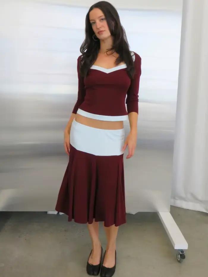 Ensemble de jupe et haut élégant pour femmes, style sexy et club, coupe ajustée, manches trois quarts, polyester, pour sorties nocturnes et occasions spéciales