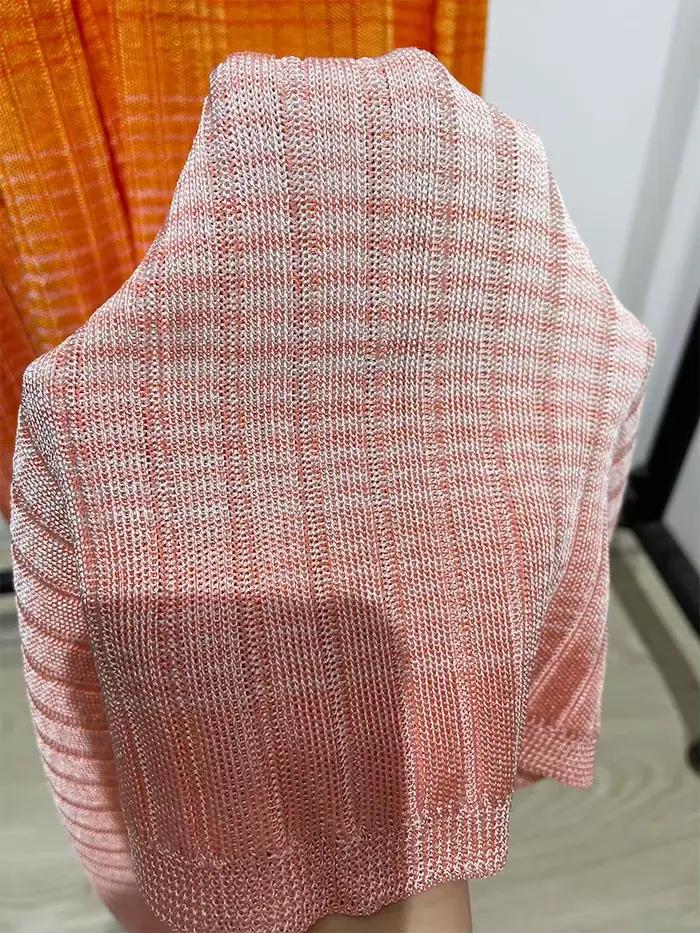 Robe tricotée orange à col rond pour femme, sans manches, coupe cintrée, robe de soirée midi