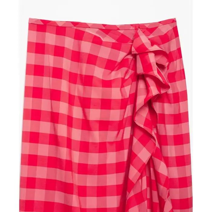 Jupe midi à carreaux avec volants HipSeam pour femme – Nouvelle collection été 2026 – Jupes décontractées à taille