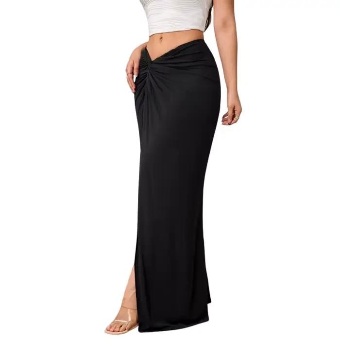 Jupe longue maxi élégante noire pour femme