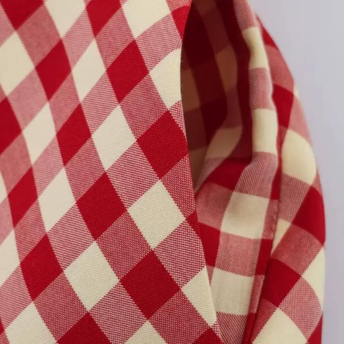 Jupe midi trapèze rouge à carreaux pour femme 2026 – Taille haute