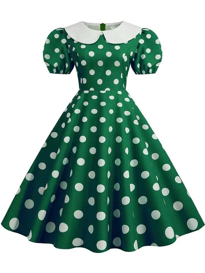 Robe d'été élégante à col claudine pour femme