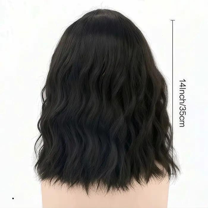 Perruque longue bouclée noire pour homme, style classique et tendance, perruque en fibre synthétique noire, style rock adapté à un usage quotidien