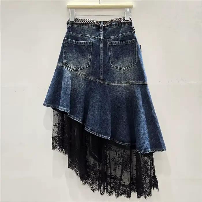 Jupe en jean asymétrique pour femme