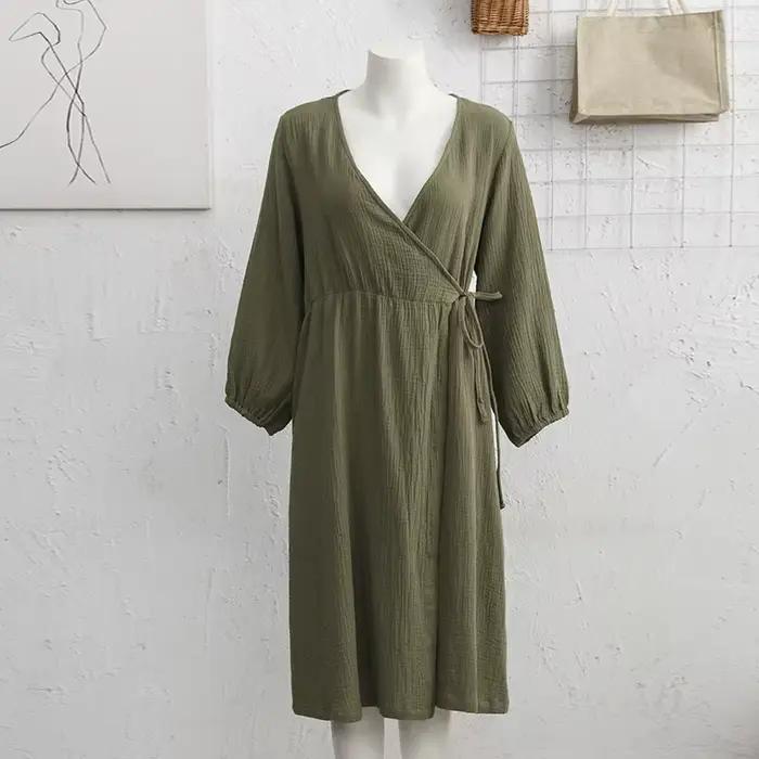 Robe longue en mousseline de coton 100% pour femme