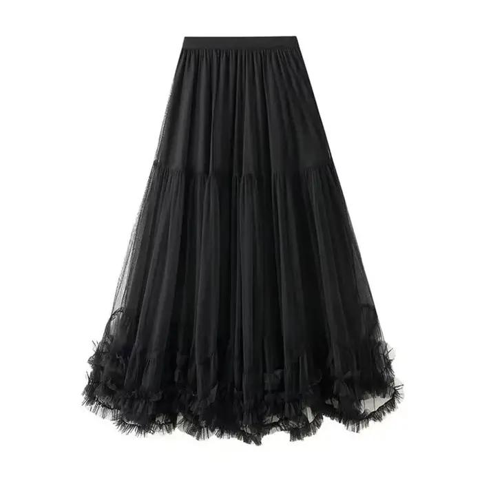Maille taille haute jupe femmes mode coréenne Chic volants