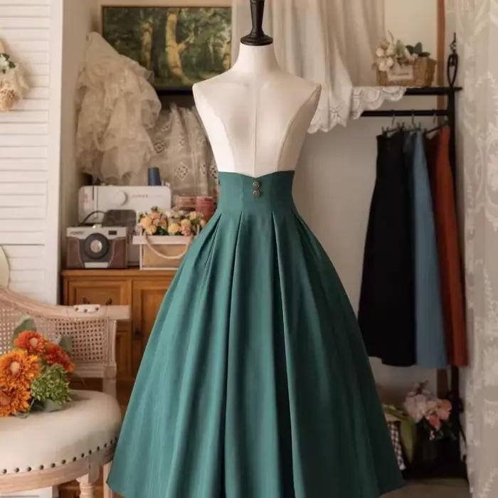 Jupe mi-longue Vintage victorienne Lolita pour femmes