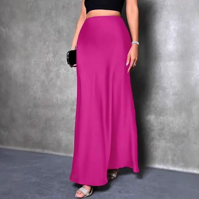 Dian – jupe longue en Satin pour femmes