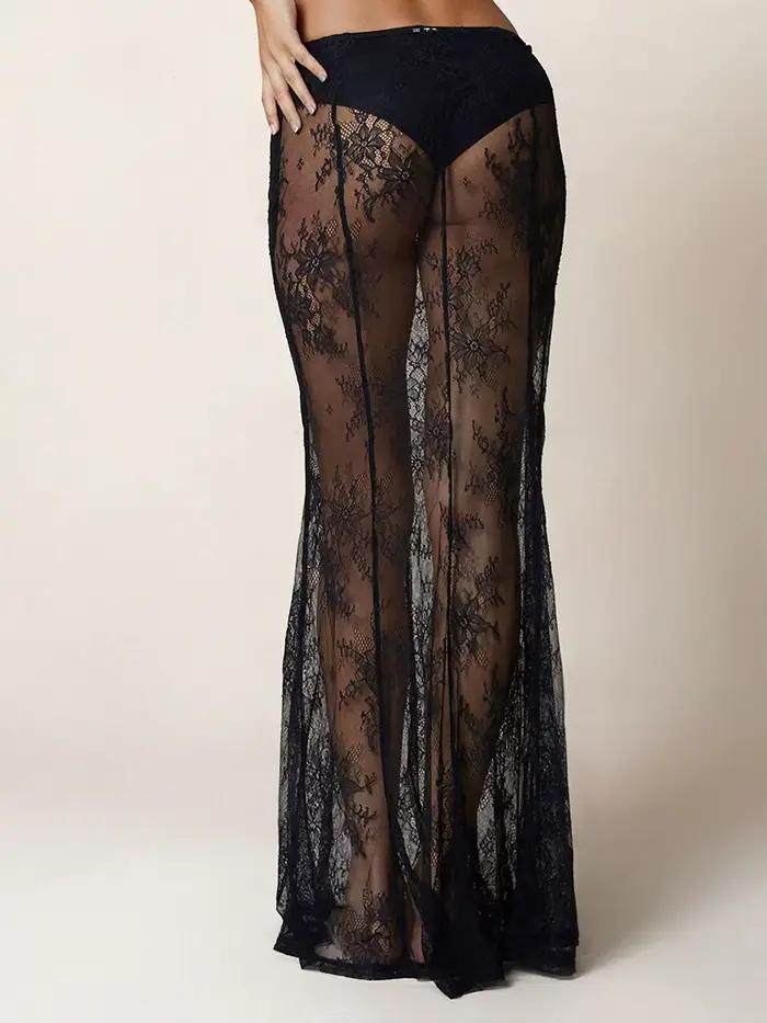 Jupe d'été en dentelle transparente pour femmes style Y2K pour cocktails, plage, fêtes et occasions spéciales en polyester et élasthanne
