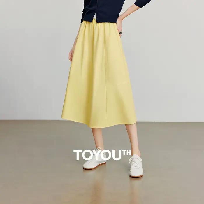 TOYOUTH femmes jupe 2025 automne nouvelle taille haute pur coton minimaliste parapluie