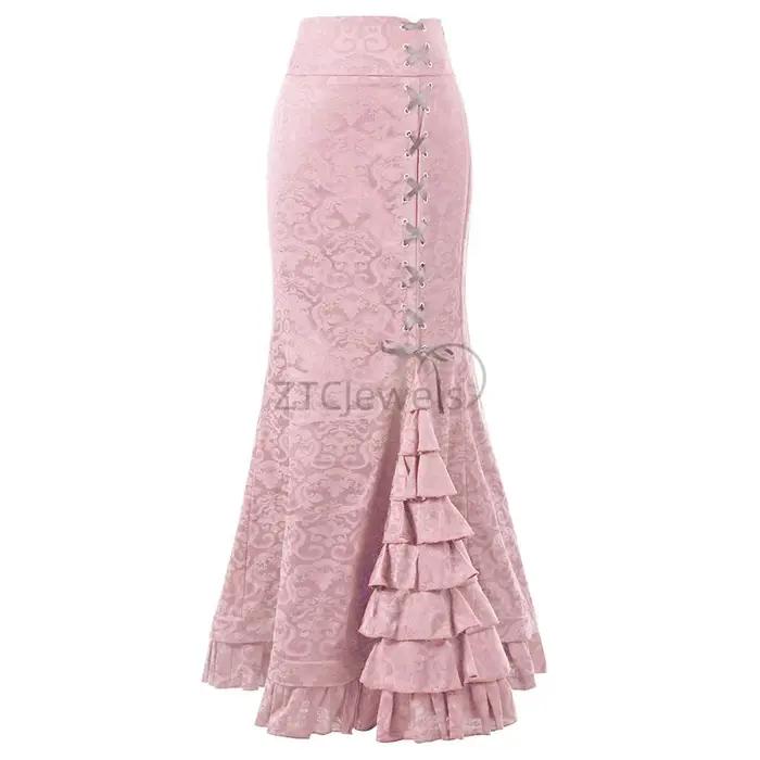 Jupe longue vintage en jacquard sirène