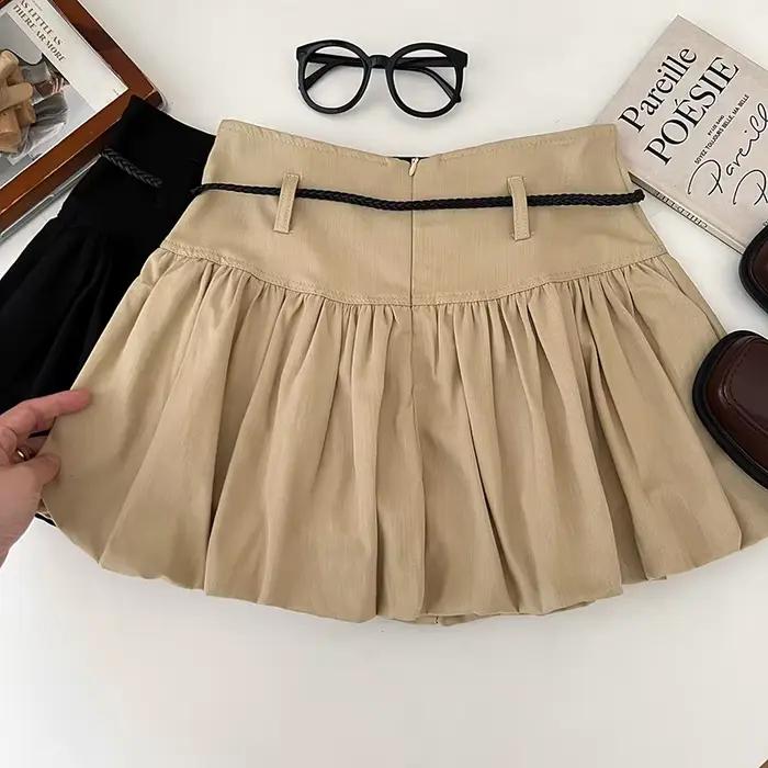 Jupe évasée kaki pour femme