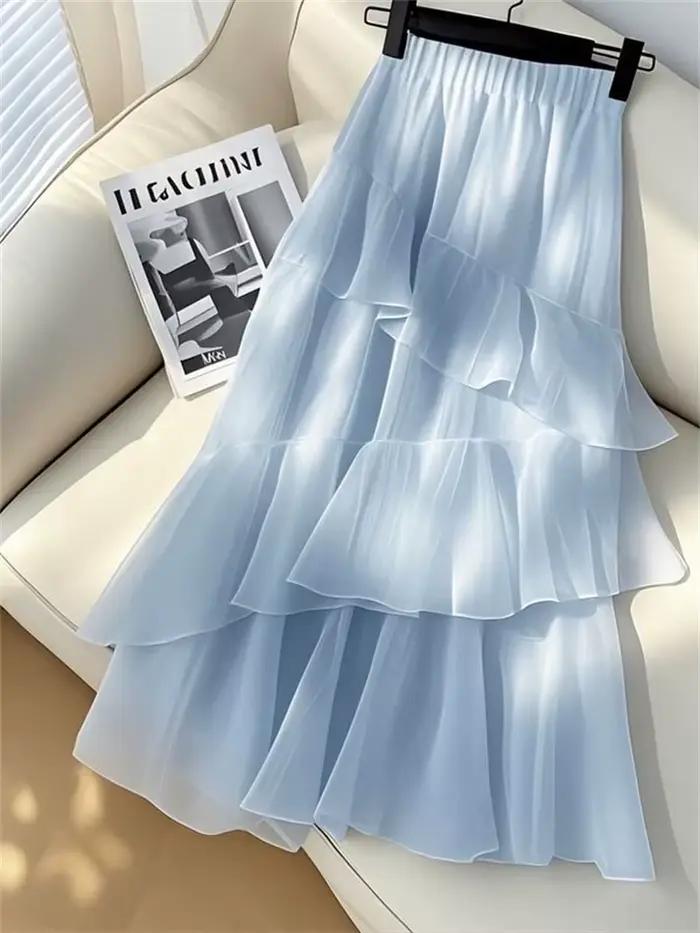2025 printemps été femme nouveau Design belle jupe gâteau taille haute