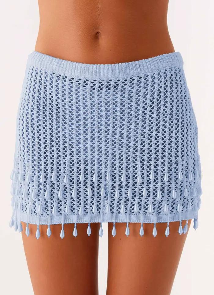 Chic tricot perle demi jupe femmes mode mince a-ligne jupes femme 2025 été nouvelle dame maillots de bain vacances offre spéciale S M L