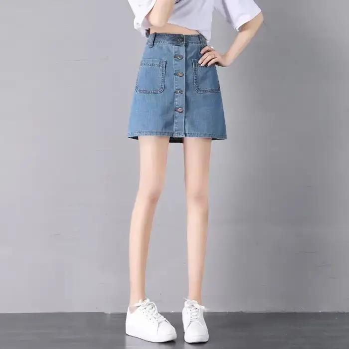 Jupes en jean taille haute pour femmes