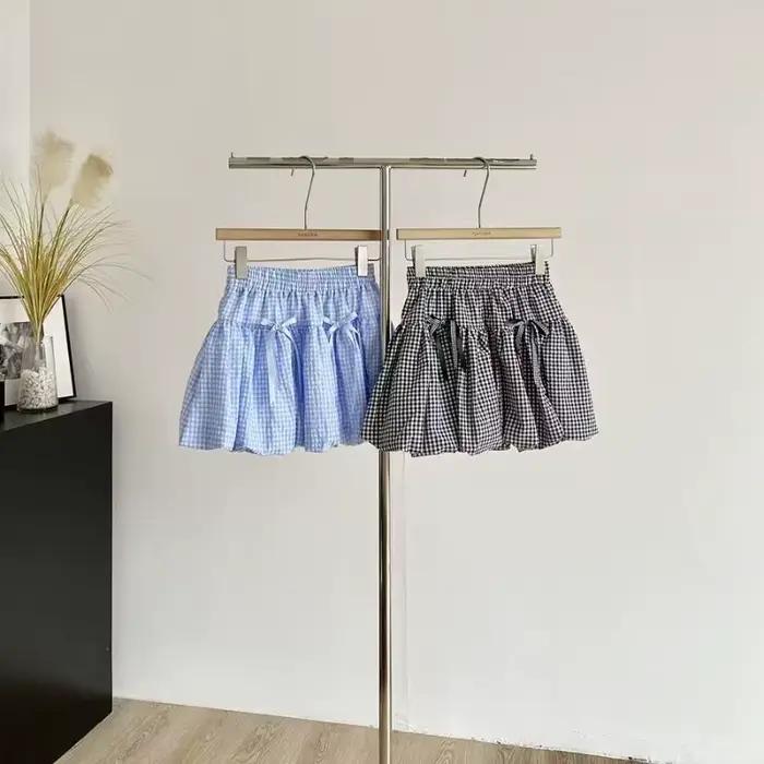 Mini-jupe bouffante à carreaux