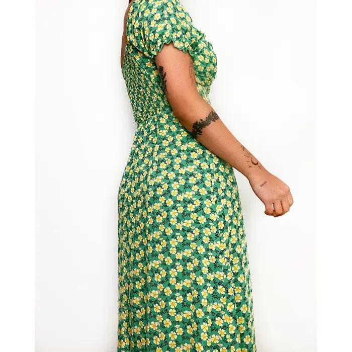Robe midi à imprimé floral doux