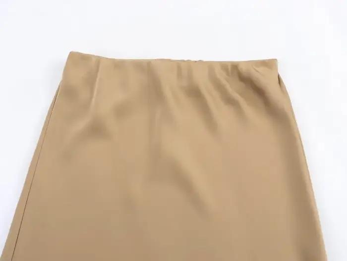 Jupes mi-longues en Satin fluide pour femmes