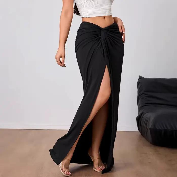 Jupe longue maxi élégante noire pour femme