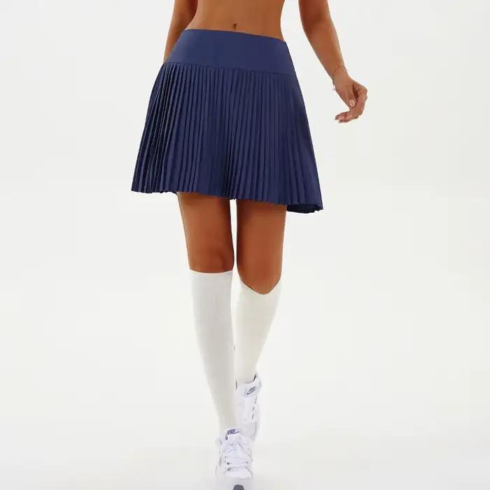 Jupe-short plissée taille haute pour femme
